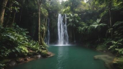 Fototapeta premium Jungle House Landscape Background Very Cool