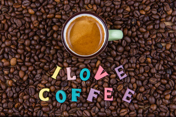 coffee mug with the words I love coffee