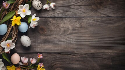 Obraz na płótnie Canvas Rustic Wood Easter Background