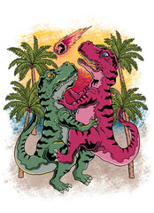 Green and Red trex Love each other © Dhidik