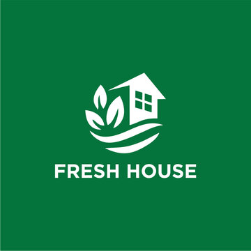 home and leaf logo designs