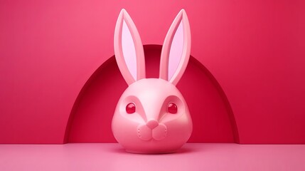 Obraz premium Contemporary 3D Easter Bunny Design