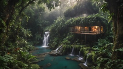 Jungle House Landscape Background Very Cool