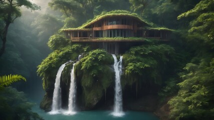 Fototapeta premium Jungle House Bacground Very Cool