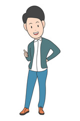 Cute Employee Cartoon Illustration Graphic
