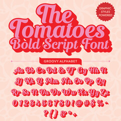 Abstract the tomatoes bold Script Retro Font template design