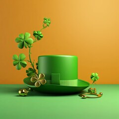 3D Leprechaun Hat in Minimalist Style