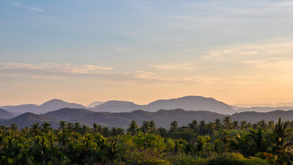 A beautiful scenery created by the sunset in Costalegre, Jalisco, Mexico