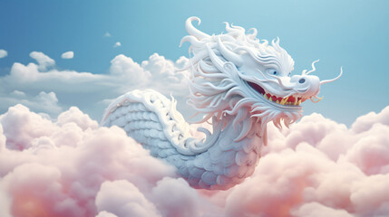 Spring Festival of the Year of the Dragon, traditional Chinese dragon image, Chinese dragon 3D scene illustration