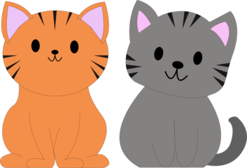 2 cute cat smile happy