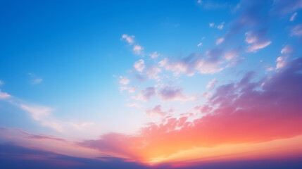 Naklejka premium Abstract gradient sunrise in the sky with cloud and blue mix orange natural background.
