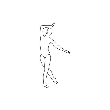 Dancer Line Drawing Art Logo
