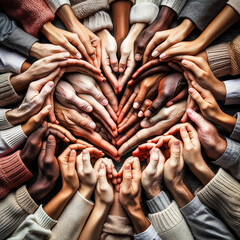 AI-Generated Hands Forming a Heart of Unity