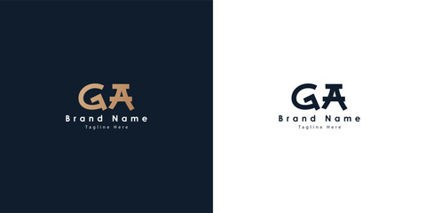 GA logo design in Chinese letters - obrazy, fototapety, plakaty