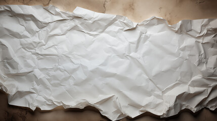Unveiled Elegance: Crumpled Paper Scrolls on a Smoothed Background.