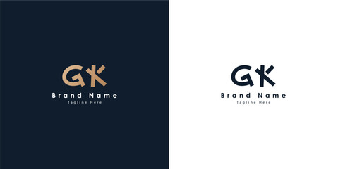 GK logo design in Chinese letters - obrazy, fototapety, plakaty