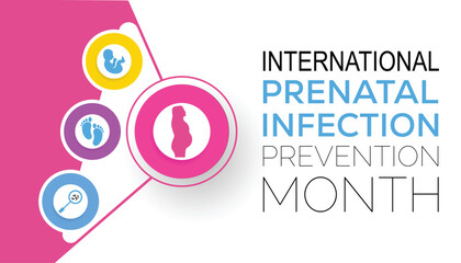 Vector illustration on the theme of International Prenatal Infection (GBS) prevention month observed each year during February.banner, Holiday, poster, card and background design.