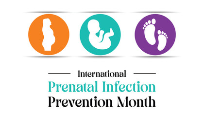 Naklejka na ściany i meble Vector illustration on the theme of International Prenatal Infection (GBS) prevention month observed each year during February.banner, Holiday, poster, card and background design.