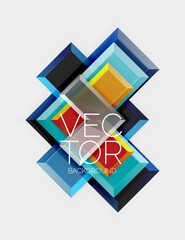 Arrow square geometric vector abstract background