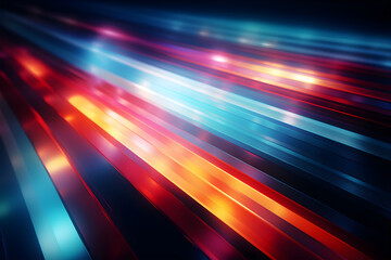 abstract technology background with blue and red stripes. AI Generative