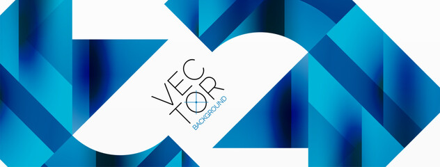 Geometric background with squares, triangles, circles. Shapes harmoniously interact, creating visually striking design for digital designs, presentations, website banners, social media posts