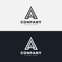 letter A logo design, with monochrome style