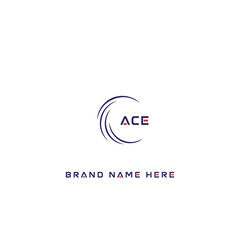 ACE logo. A C E design. White ACE letter. ACE, A C E letter logo design. Initial letter ACE linked circle uppercase monogram logo. A C E letter logo vector design.	
