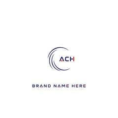 ACH logo. A C H design. White ACH letter. ACH, A C H letter logo design. Initial letter ACH linked circle uppercase monogram logo. A C H letter logo vector design.	
