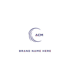 ACM logo. A C M design. White ACM letter. ACM, A C M letter logo design. Initial letter ACM linked circle uppercase monogram logo. A C M letter logo vector design.	
