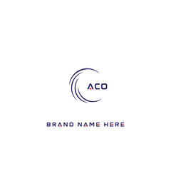 ACO logo. A C O design. White ACO letter. ACO, A C O letter logo design. Initial letter ACO linked circle uppercase monogram logo. A C O letter logo vector design.	
