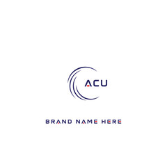 ACU logo. A C U design. White ACU letter. ACU, A C U letter logo design. Initial letter ACU linked circle uppercase monogram logo. A C U letter logo vector design.	
