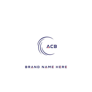 ACB logo. A C B design. White ACB letter. ACB, A C B letter logo design. Initial letter ACB linked circle uppercase monogram logo. A C B letter logo vector design.	
