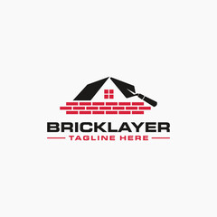 Masonry brick wall construction logo template design 5