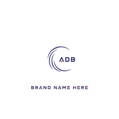 ADB logo. A D B design. White ADB letter. ADB, A D B letter logo design. Initial letter ADB linked circle uppercase monogram logo. A D B letter logo vector design.	
