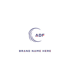 ADF logo. A D F design. White ADF letter. ADF, A D F letter logo design. Initial letter ADF linked circle uppercase monogram logo. A D F letter logo vector design.	
