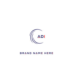 ADI logo. A D I design. White ADI letter. ADI, A D I letter logo design. Initial letter ADI linked circle uppercase monogram logo. A D I letter logo vector design.	
