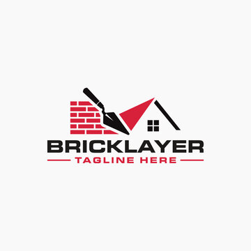 logo design template for bricklayer service 2