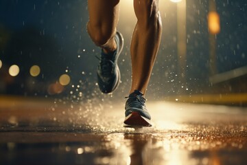 Closeup on the legs of people running