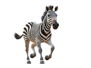 Fototapeta na wymiar Zebra isolated on white, Zebra Cartoon character, Generative AI