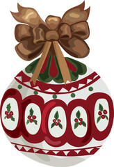 Christmas ball cartoon illustration, Transparent background.