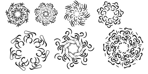 abstract hand drawn background set