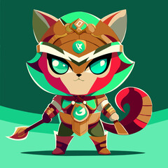 Cat warrior Big eye cute full body