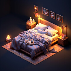 bed in a hotel,Generative AI