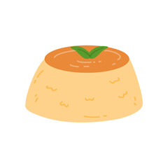Flan creme caramel dessert illustration