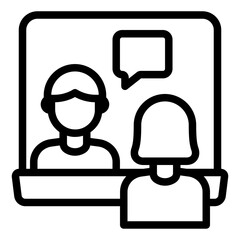Online Interview communication icon