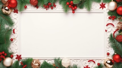 Fototapeta na wymiar Christmas frame for holiday decoration and festive winter comeliness