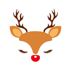 Christmas Reindeer Face Designs Vectors