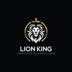 vector lion simple mascot logo design illustration