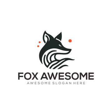vector fox simple mascot logo design illustration