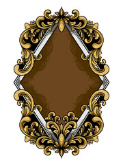 Ornate Frame Swirl Gold silver